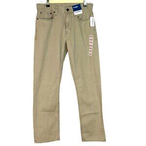 Old Navy Straight Leg Built-In Tough Khaki Tan 5-Pocket Jeans Men's 29x30 NWT